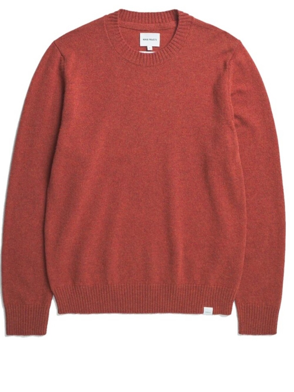 Norse Projects Men's Sigfred 100% Merino Wool Crewneck Sweater Rust Soft